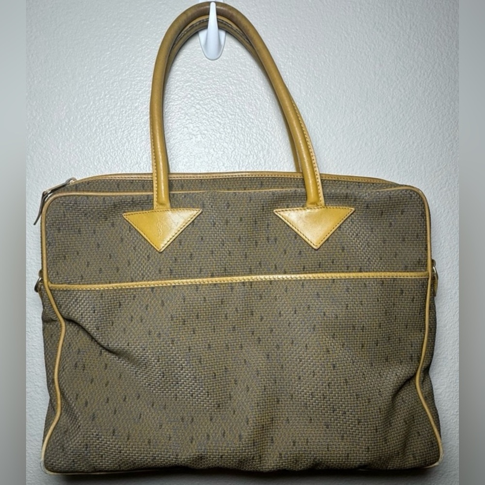 Yves Saint Laurent Vintage Brown Tan Tote Bag VTC - Picture 2 of 11